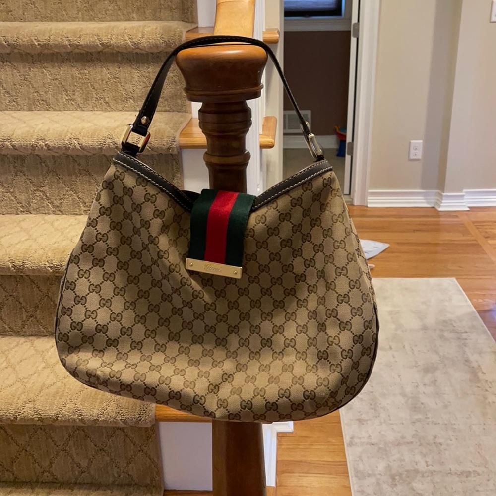 Gucci 233604 Brown Canvas Hobo Bag